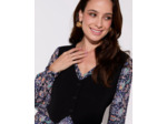 Blouse manches longues imprimé à fleurs MARINE Femme