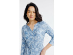 Tee-shirt imprimé col mao et poches
