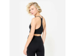 Brassière dos nageur respirant maintien léger Femme, Noir