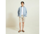 Bermuda chino en lin uni - Ecru
