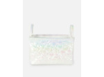 Sac de rangement matelassé holographique à cœurs