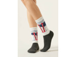 Chaussettes en cachemire à motif montagnes