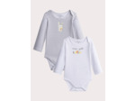 Lot de 2 body manches longues à motif lapin pour bébé garçon