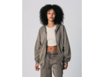 Sweat zippé à capuche oversize marron clair
