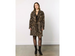 Manteau mi-long imprimé léopard NOIR Femme