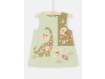 Robe verte en velours pour bébé fille