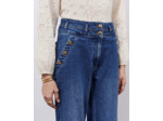 Jean long large BLEU Femme