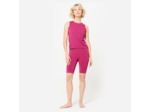 Short / cycliste yoga sans couture motif gingko marron