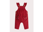 Salopette en velours rouge pour bébé fille