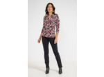 T-Shirt Col Polo Imprime Feuillage