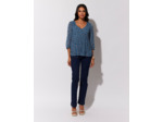 Blouse manches 3/4 imprimé à fleurs BLEU Femme