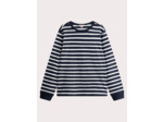 T-shirt marine avec rayures blanches pour garçon
