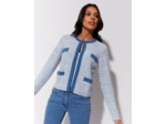Gilet jacquard BLEU Femme
