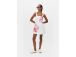 Mini robe à bretelles et motif hibiscus