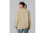 Sweat à message double couture beige kaki