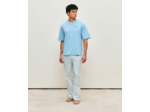 Pantalon en popeline de coton à rayures
