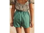 Short coton lin ceinture