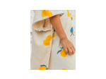 Poncho de bain écru à capuche et imprimé citron pour filles et bébés