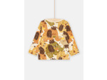 T-shirt beige et marron à imprimé animalier