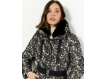 Doudoune longueur genoux imprimée ECRU Femme