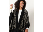 Cape imprimé léopard NOIR Femme