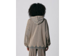 Sweat zippé à capuche oversize marron clair