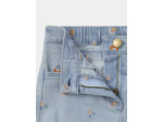 Short en jean à fleurs