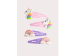 Lot de 4 barrettes licornes et arc-en-ciel pour fille