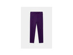 Lot de 2 leggings violets à pois ou bleus unis doublés pour filles