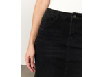 Jupe longue en denim unie NOIR
