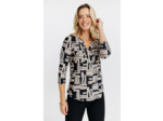 T-Shirt Col Mao Manches 3/4