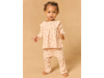 Pyjama en maille ajourée et imprimée