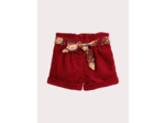 Short en velours rouge pour bébé fille
