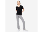 Legging fitness long coton extensible ceinture basse femme - Fit+ gris