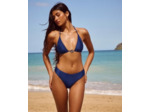 Maillot de bain triangle effet satiné avec bijou soleil