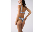 Brésilien high leg bas de maillot rayé