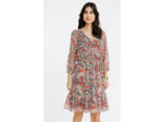 Robe imprimée smockée à la taille