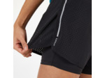 Short 2 en 1 running respirant femme - KIPRUN Run 500 Confort noir