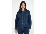 Veste denim brut avec strass fleurs