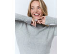Pull épais contenant de la laine uni GRIS Femme