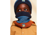 Snood biocolore en tricot avec dinosaure et rayures