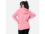 Sweat zippé fitness en molleton femme, vieux rose