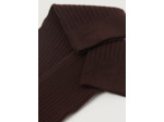Chaussettes longues en cachemire côtelées