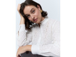 Blouse manches longues unie BLANC Femme