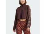 Sweat court imprimé 3 bandes Adidas femme - marron