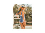Maillot de bain une pièce rayé bleu pour filles