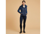 Polaire équitation bi-matière Femme - 500 marine