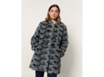 Manteau long imprimé GRIS Femme