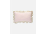 Coussin rectangulaire en velours à volants
