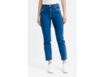 Pantacourt denim coupe droite, broderie